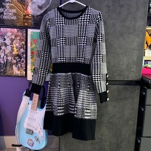black/white sweater dress